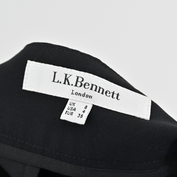 LK Bennett Womens Black Jogger Style Dress Pants Size 8 Tie Waist Quiet Luxury - Picture 6 of 11